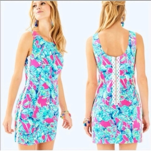 Lilly Pulitzer Mila Shift Dress in RazBerry Lobsters in Love Print